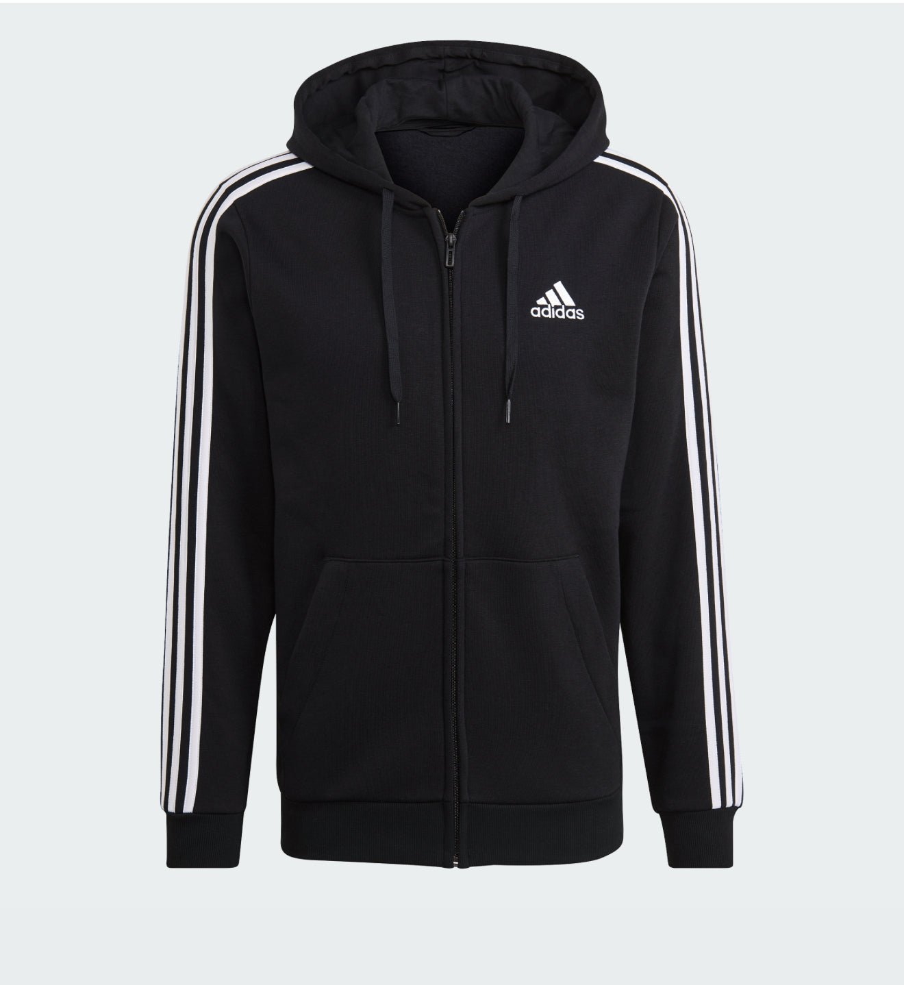 ESSENTIALS FLEECE 3-STRIPES FULL-ZIP HOODIE